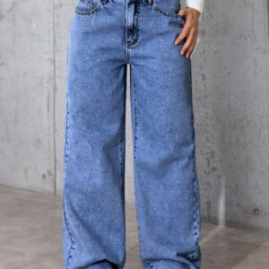 Womens High-waisted Straight-leg, Loose-fitting Casual Pants - Image 5