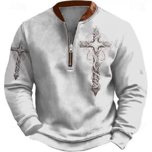 Mens 3D Digital Print Fashion Zip Up Hoodie For Spring And Autumn - Image 9