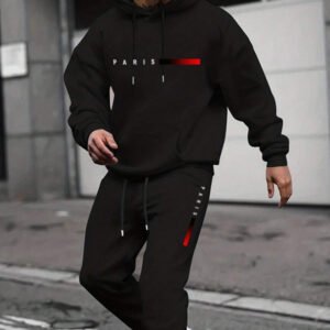 Letter-print Relaxed-fit Hoodie And Long-sleeve Pants Set