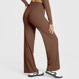Loose Straight-leg Yoga Pants That Create A Slimming High-waisted Look - Image 5