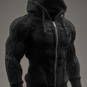 Mens Long-Sleeve Zip-Up Hoodie With Digital Print