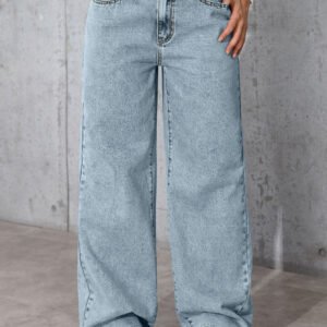Womens High-waisted Straight-leg, Loose-fitting Casual Pants - Image 4