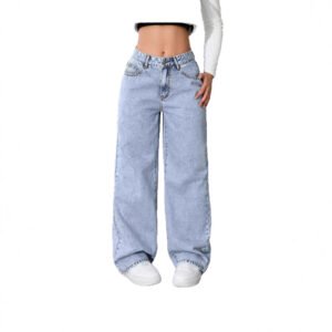 Womens High-waisted Straight-leg, Loose-fitting Casual Pants - Image 7