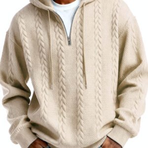 Fashionable Half-zip Hooded Sweatshirt With Long Sleeves - Image 8