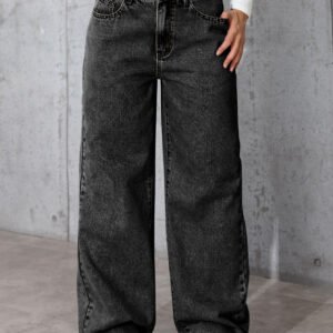 Womens High-waisted Straight-leg, Loose-fitting Casual Pants - Image 3