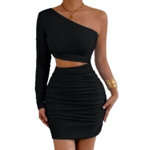 Off-the-shoulder Cutout Figure-hugging Sheath Dress - Image 9