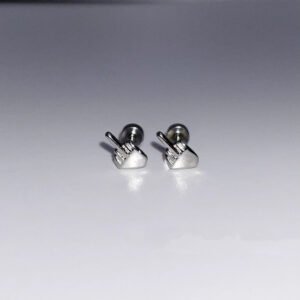 Niche Quirky Middle Finger Titanium Steel Screw Clasp Ear Cartilage Earring