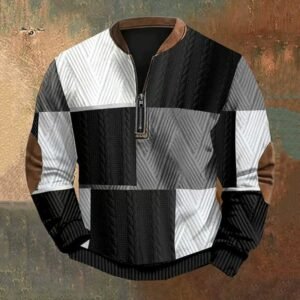 Mens 3D Digital Print Fashion Zip Up Hoodie For Spring And Autumn