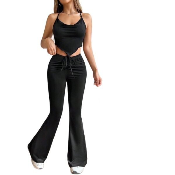 Stylish High-waisted Flared Pants