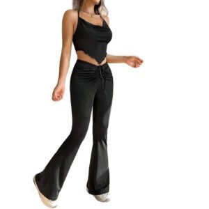 Stylish High-waisted Flared Pants