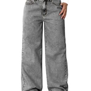 Womens High-waisted Straight-leg, Loose-fitting Casual Pants