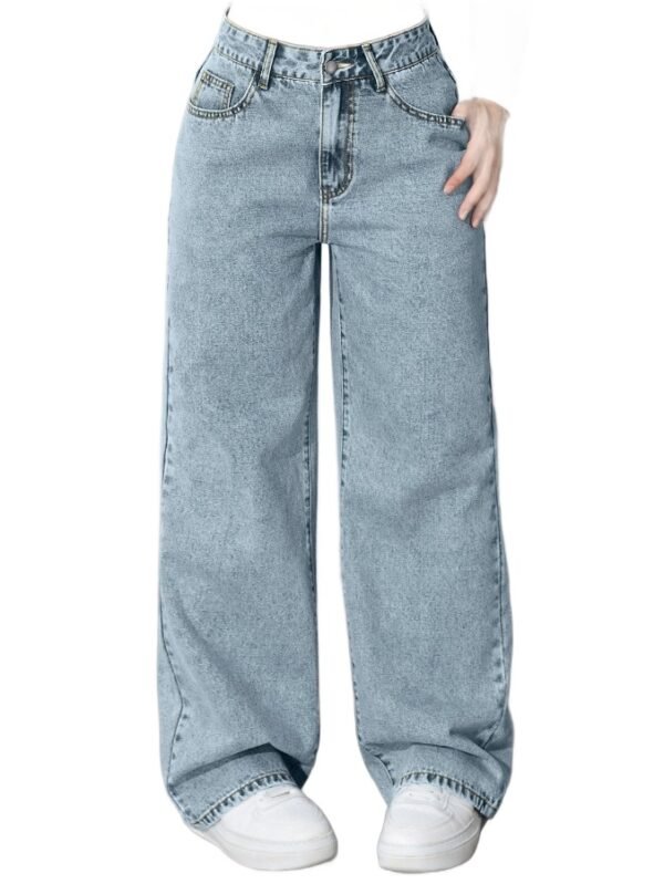 Womens High-waisted Straight-leg, Loose-fitting Casual Pants