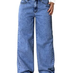Womens High-waisted Straight-leg, Loose-fitting Casual Pants