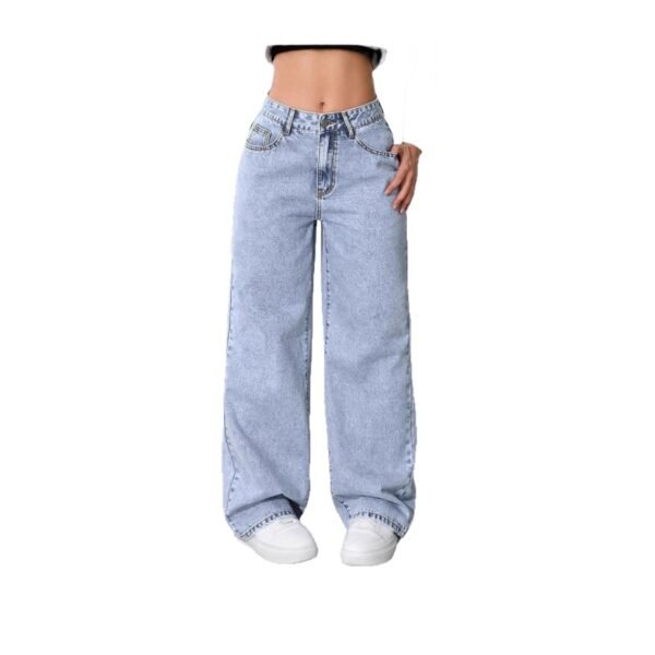 Womens High-waisted Straight-leg, Loose-fitting Casual Pants
