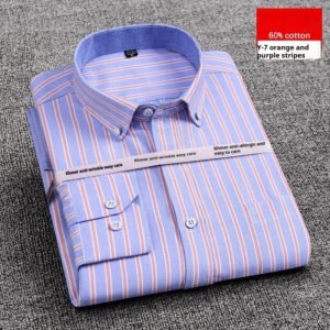 Men's Purified Cotton Long Sleeve Shirt Anti-wrinkle Heartless Slim Fit - Image 3