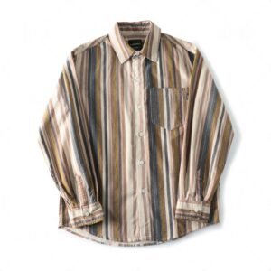 Retro Japanese-style Striped Versatile Mens Shirt Jacket