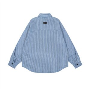 Men’s Loose-Fit Striped Casual Shirt - Image 5