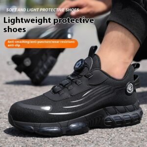 Men's Wear-resistant Workwear Breathable Fly Woven Shoes - Image 9