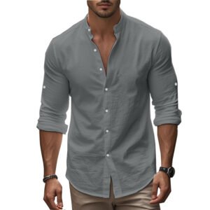 Casual Cotton Linen Shirt - Image 7