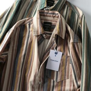 Retro Japanese-style Striped Versatile Mens Shirt Jacket - Image 4