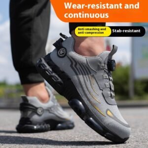 Men's Wear-resistant Workwear Breathable Fly Woven Shoes - Image 6