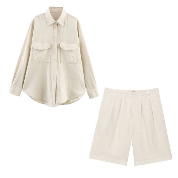Linen Blend Casual Shorts detail view