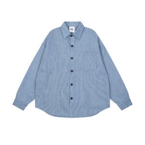 Men’s Loose-Fit Striped Casual Shirt - Image 7