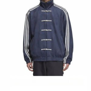 Men’s Retro Suede Track Jacket with Frog Buttons - Image 6