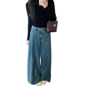 Loose-fit Figure-flattering High-waist Wide-leg Floor-length Pants - Image 7