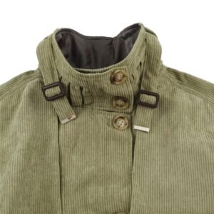 Womens Buttoned Belted Old-money-style Vintage Workwear Jacket