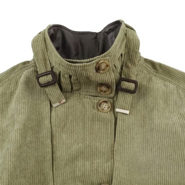 Womens Buttoned Belted Old-money-style Vintage Workwear Jacket