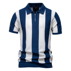 Men’s Striped Short Sleeve Polo Shirt – Casual Fit