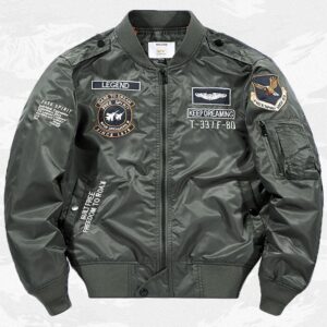 Men's Loose Fit Vintage Baseball Jacket