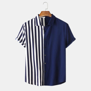 Men’s Striped Short Sleeve Polo Shirt - Image 3