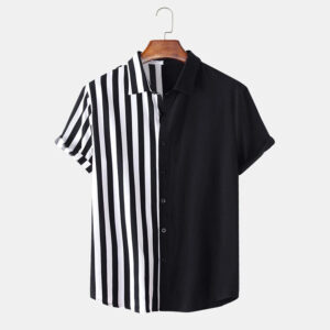 Men’s Striped Short Sleeve Polo Shirt