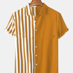 Men’s Striped Short Sleeve Polo Shirt - Image 4