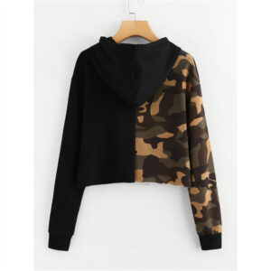 Women's Contrast Print Casual Hoodie - Image 4