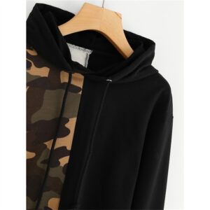 Women's Contrast Print Casual Hoodie - Image 3