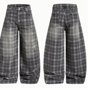 Women’s Vintage Plaid Wide-Leg Pants - Image 7
