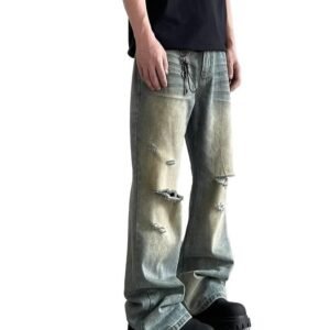 Men's Vintage Blue Washed Bootcut Jeans