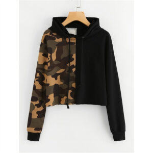 Women's Contrast Print Casual Hoodie