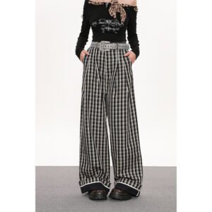 Women's Plaid Flared Pants - Image 5