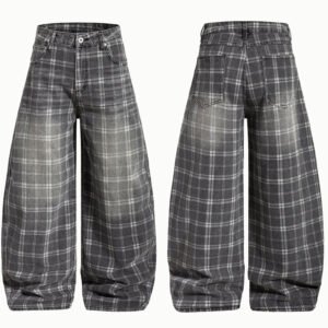 Women’s Vintage Plaid Wide-Leg Pants