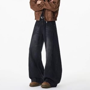 Men's Vintage Washed Super Baggy Jeans - Image 4