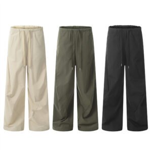 Men's Patchwork Wide-Leg Cargo Pants