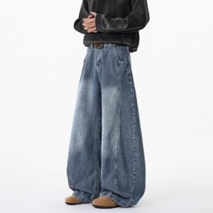 Men's Vintage Washed Super Baggy Jeans - Image 6