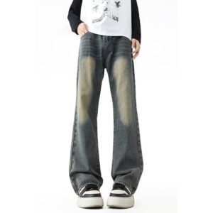 Mens Casual Vintage straight Jeans - Image 9